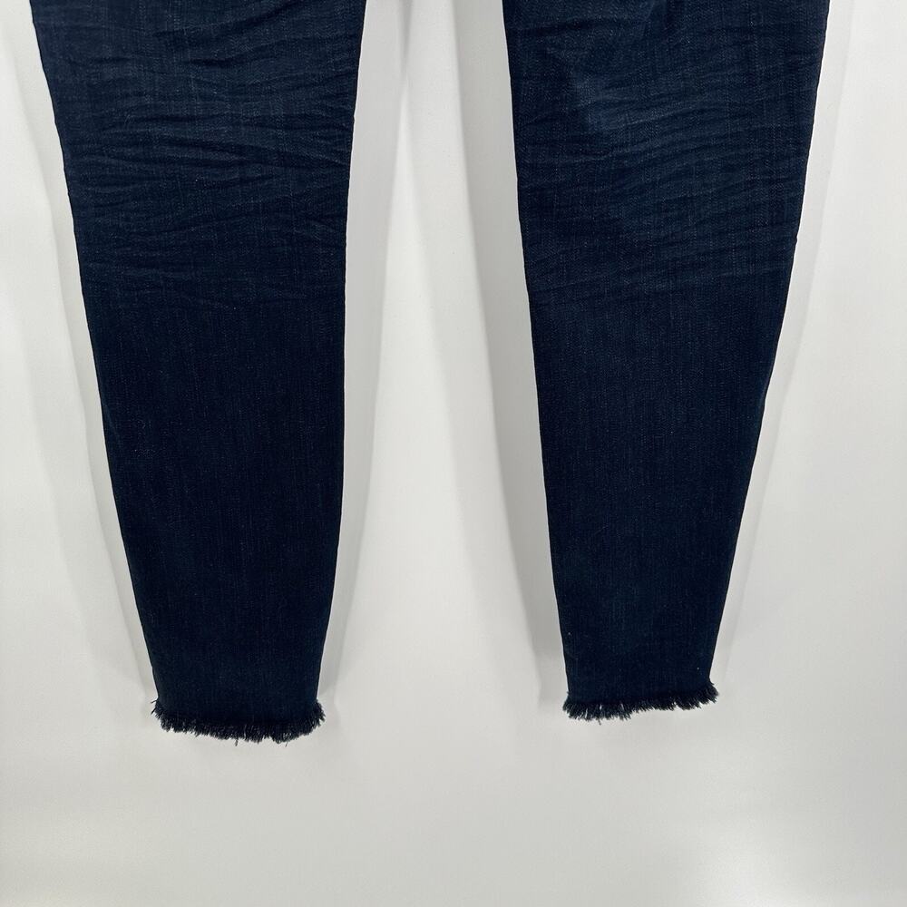 Eileen Fisher Jeans Womens 2 Dark Wash Straight Stretch Frayed hem Midrise‎ - Picture 5 of 14